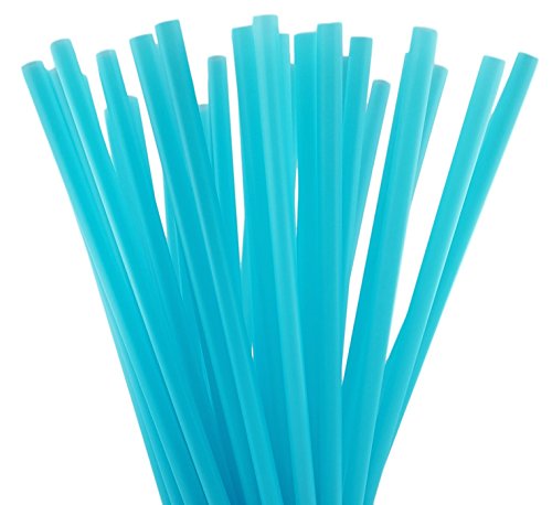 Straws Plastic Flex Std 20cm Light Blue Pk 100